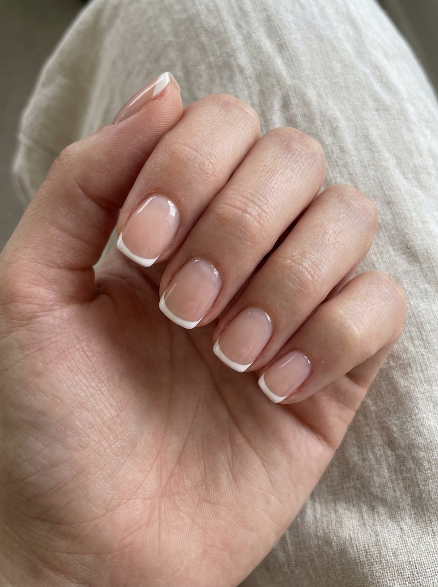 Short Square French Nails als Kurze French Nägel Inspiration 2026